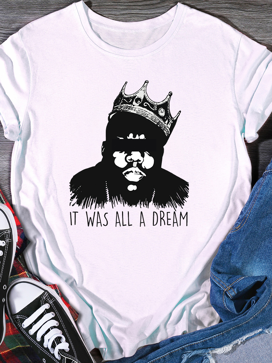 White Crowned Biggie Print T-Shirt - Image 3