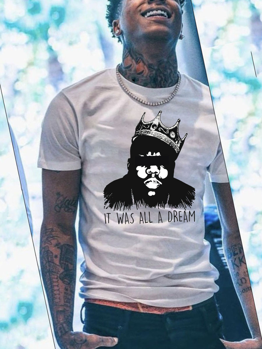 White Crowned Biggie Print T-Shirt