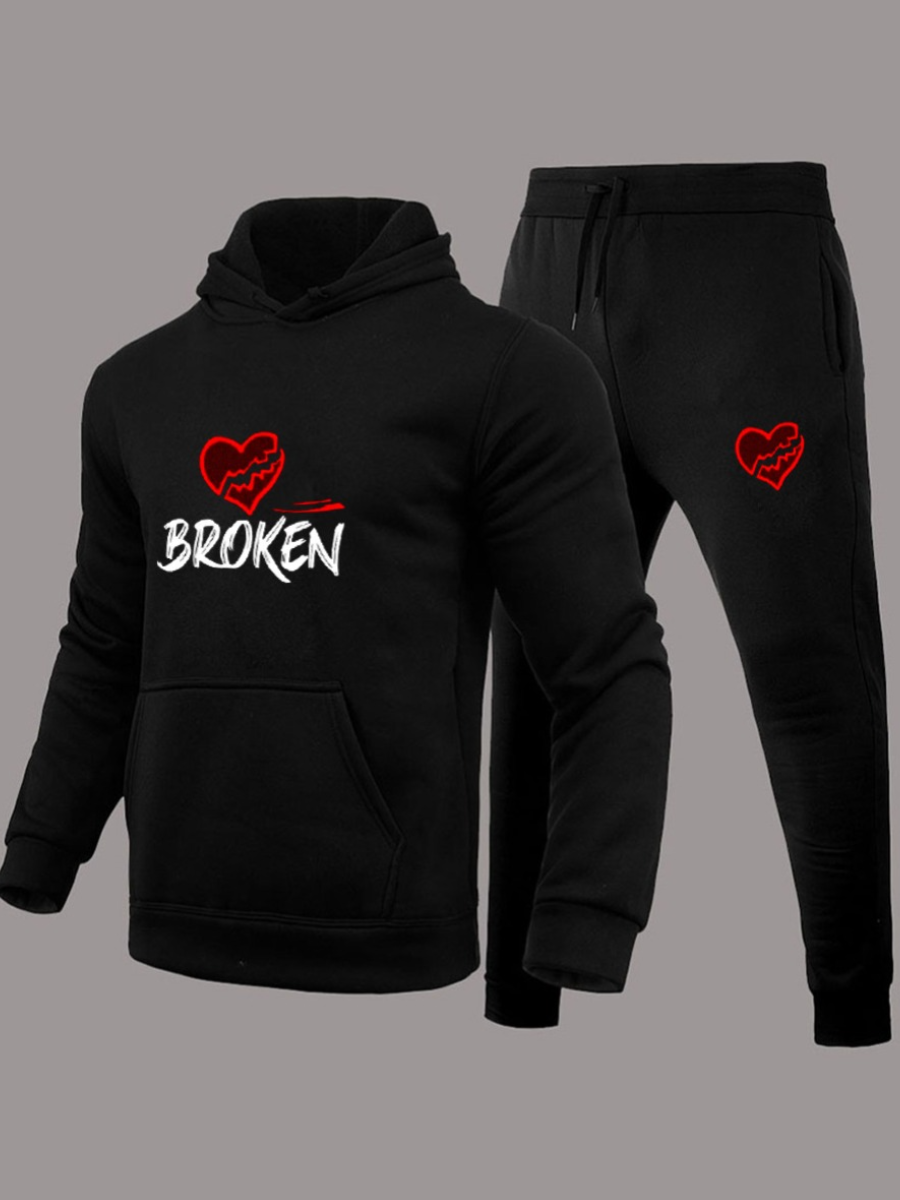 Black 'Broken Hearted' Tracksuit Set - Image 3
