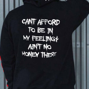 Black 'Ain't No Money' Printed Hoodie
