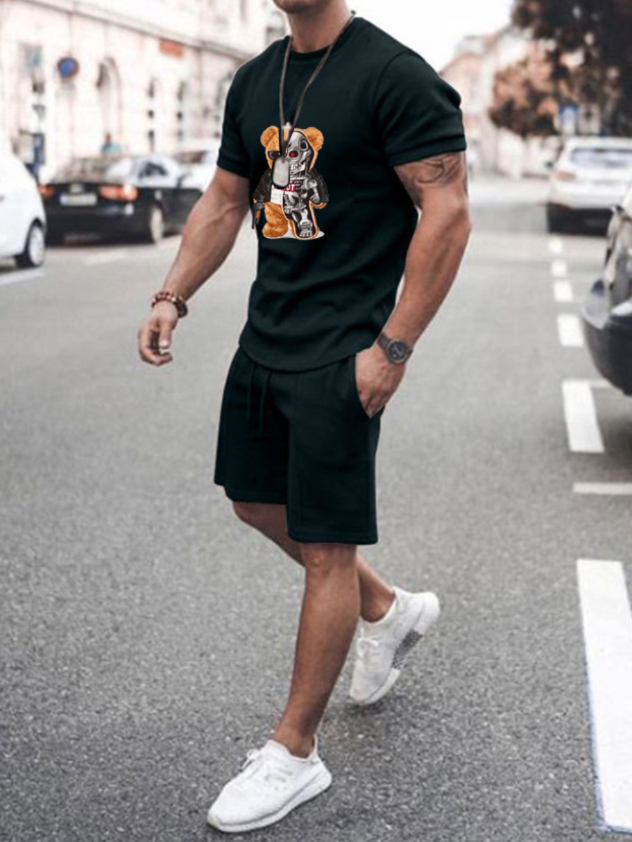 Robo Bear Drawstring Shorts Set - Image 3