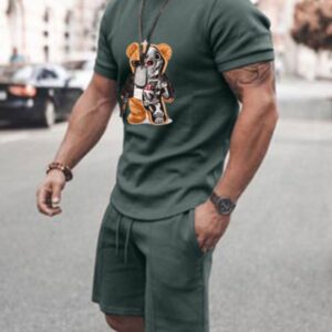 Robo Bear Drawstring Shorts Set