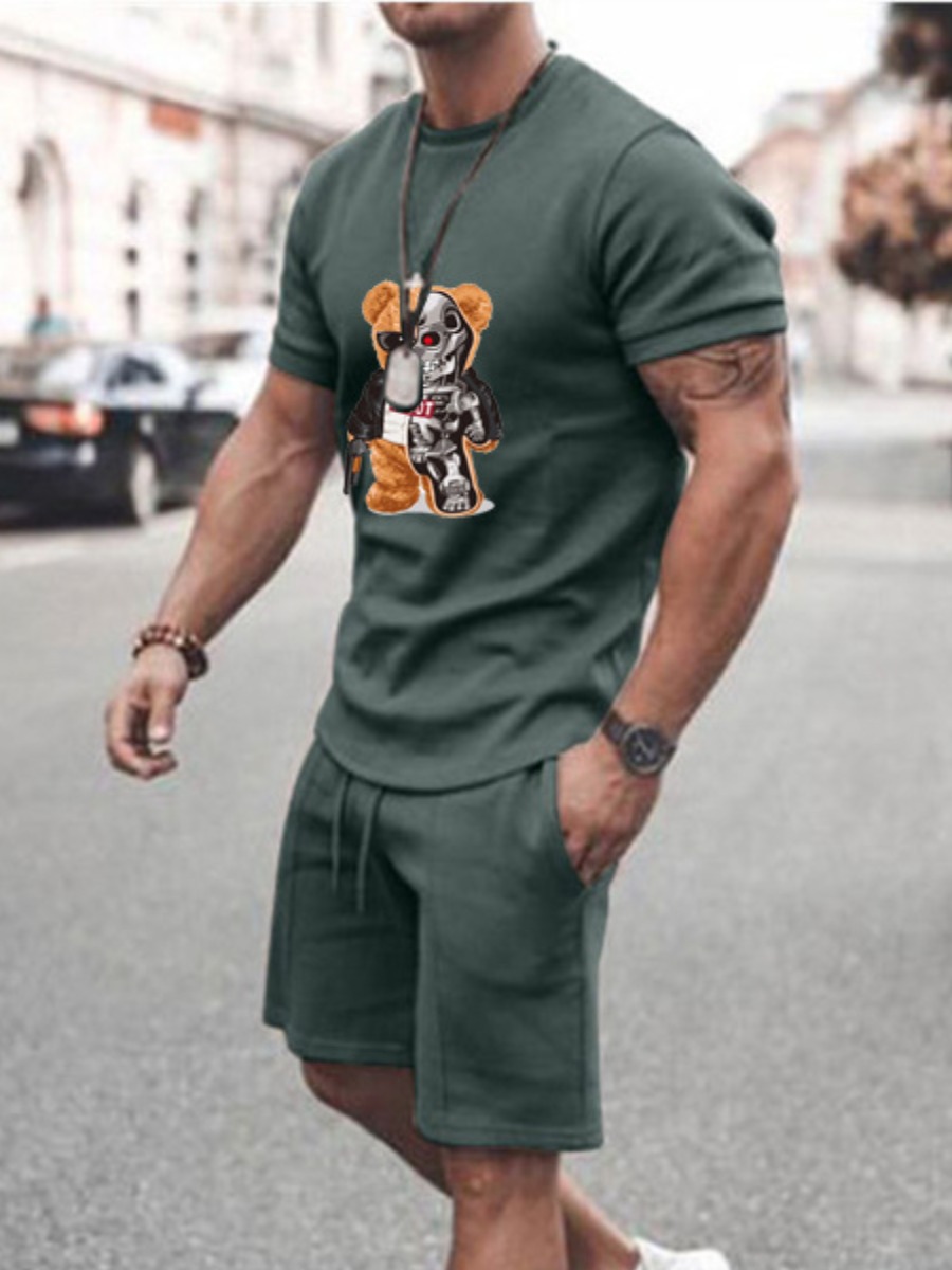 Robo Bear Drawstring Shorts Set