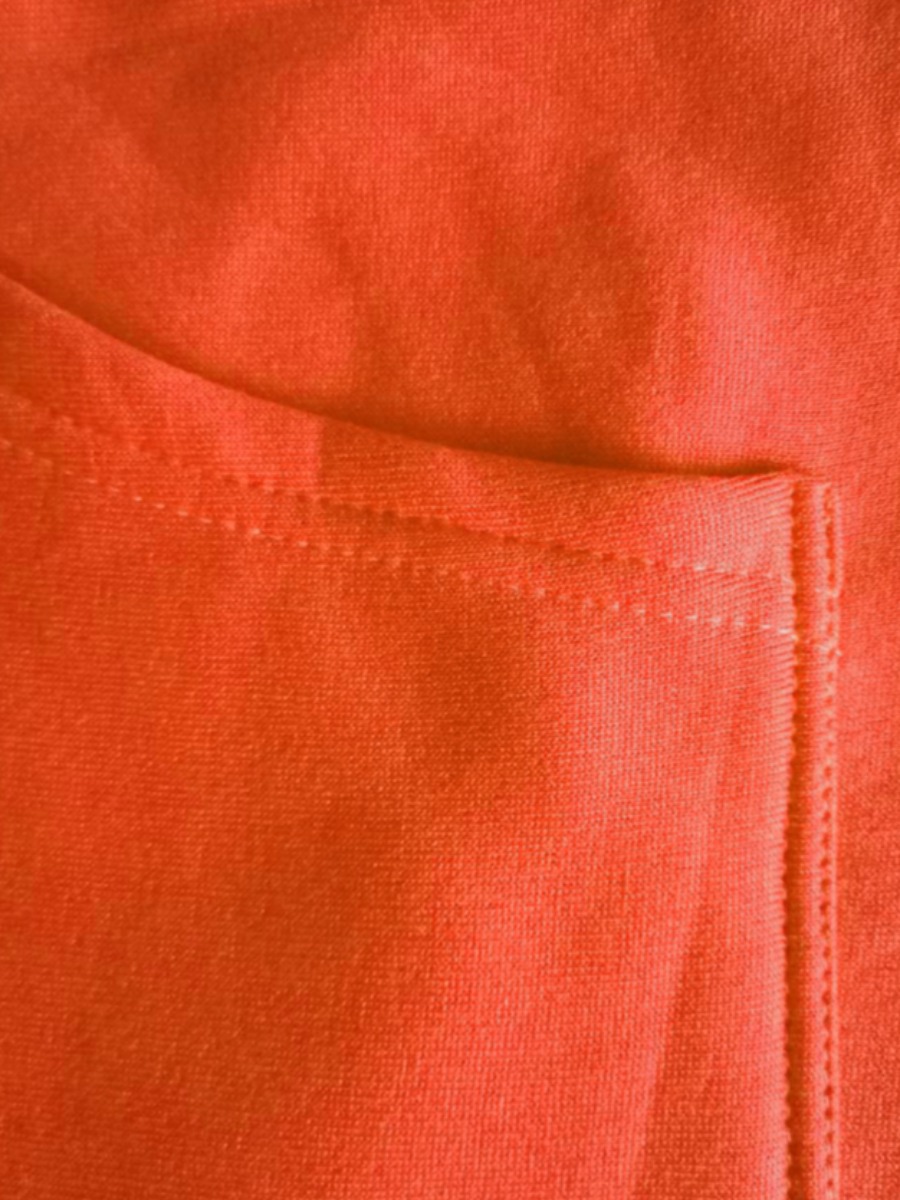 Orange Letter Print Kangaroo Pocket Hoodie - Image 4