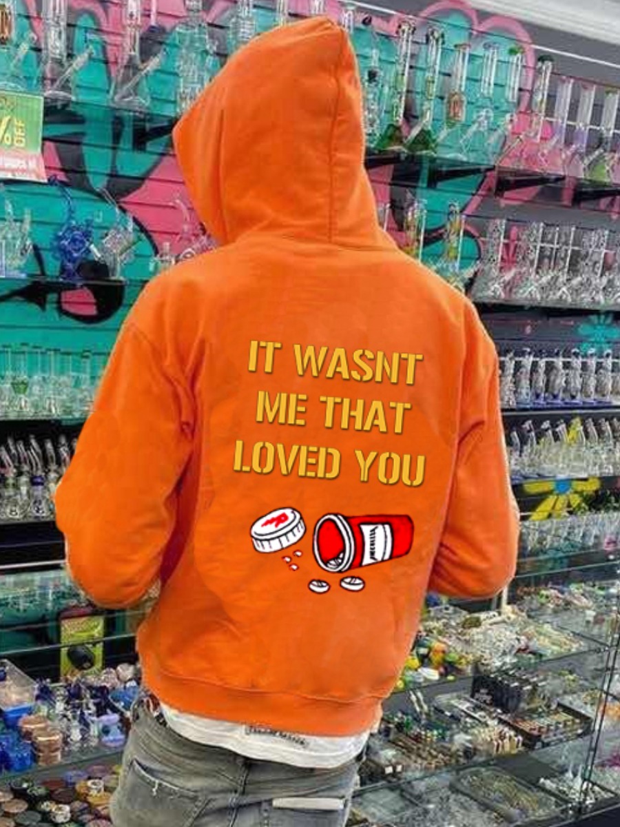 Orange Letter Print Kangaroo Pocket Hoodie