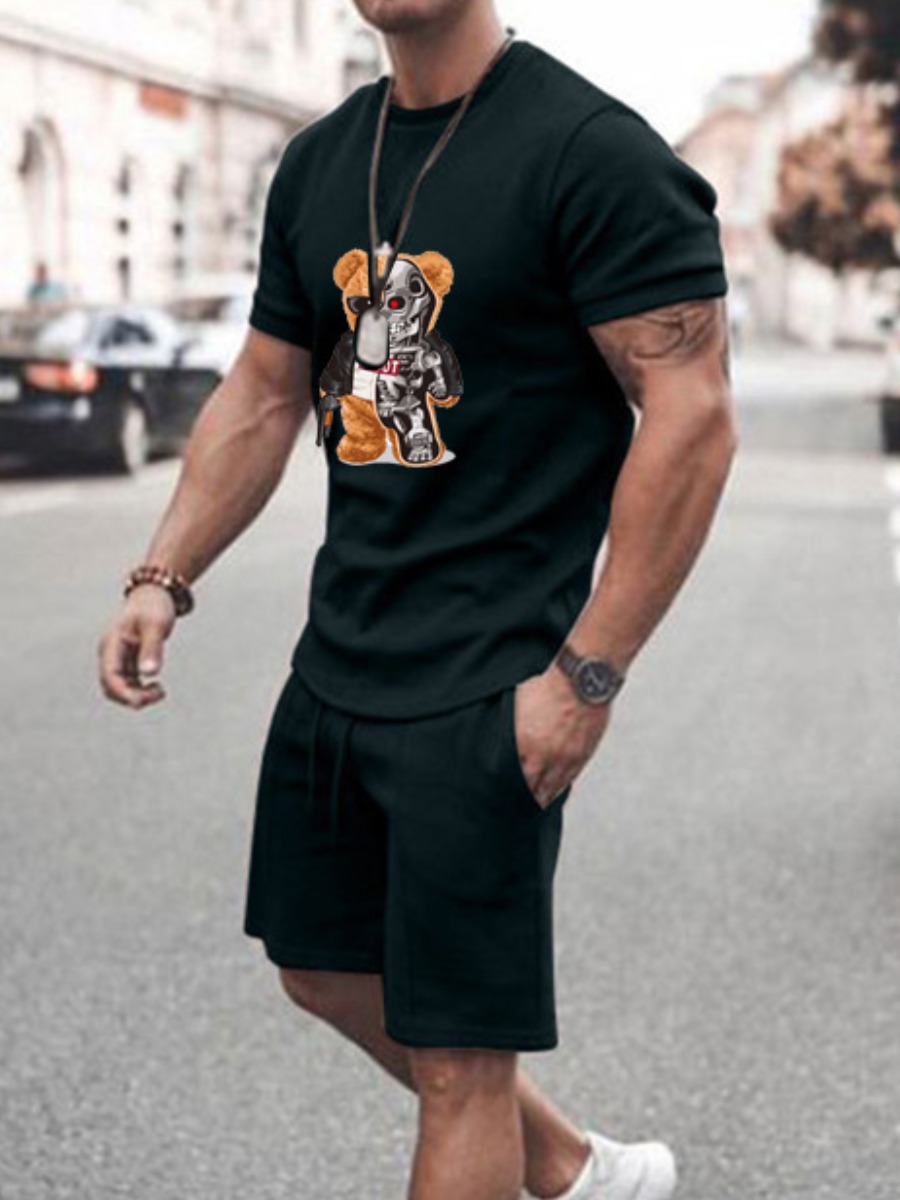 Robo Bear Drawstring Shorts Set - Image 2