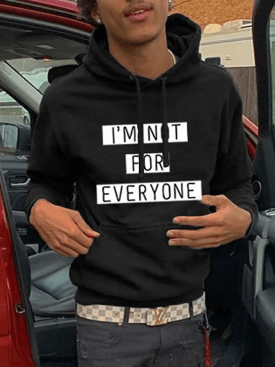 Black 'Not For Everyone' Printed Hoodie - Image 3
