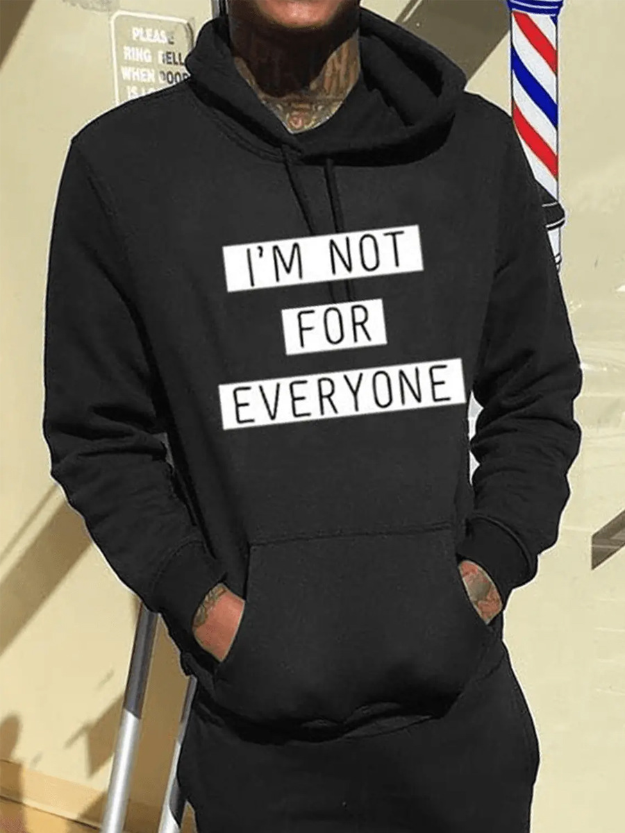 Black 'Not For Everyone' Printed Hoodie