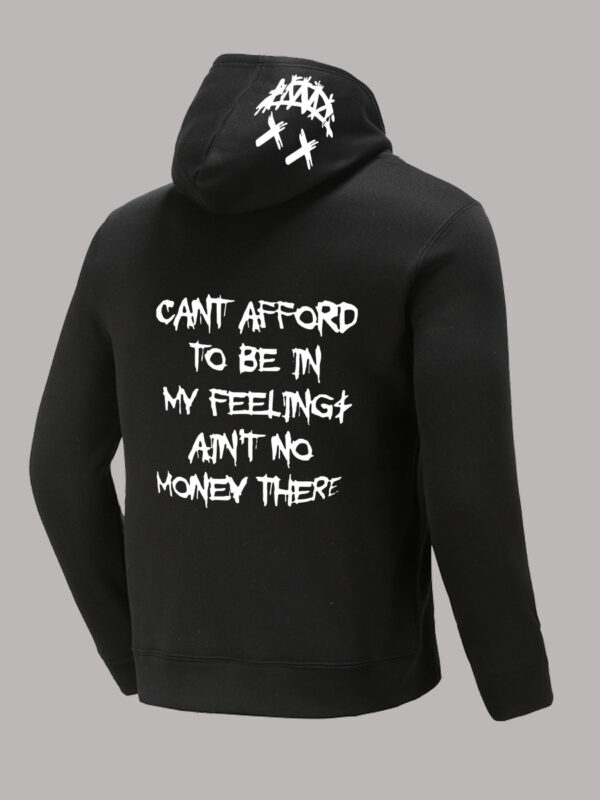 Black 'Ain't No Money' Printed Hoodie - Image 4