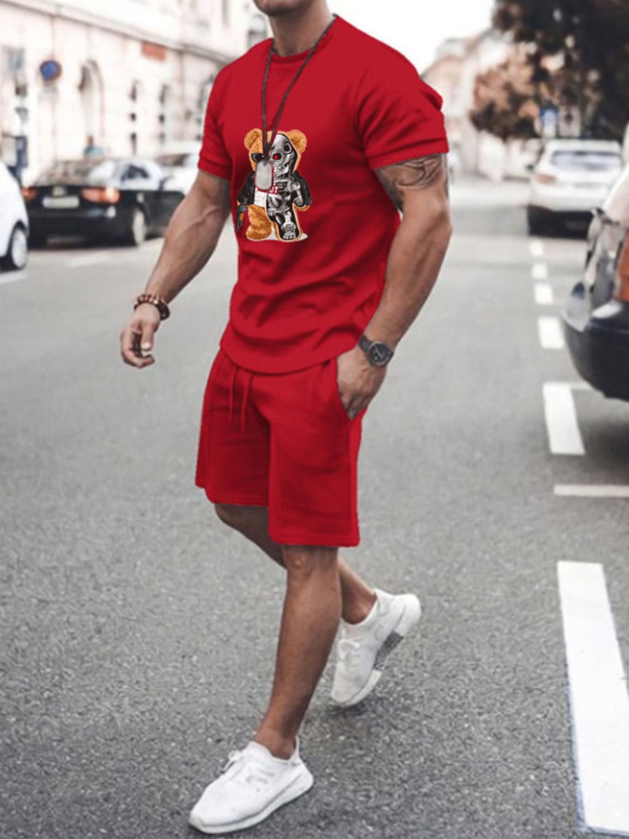 Robo Bear Drawstring Shorts Set - Image 4