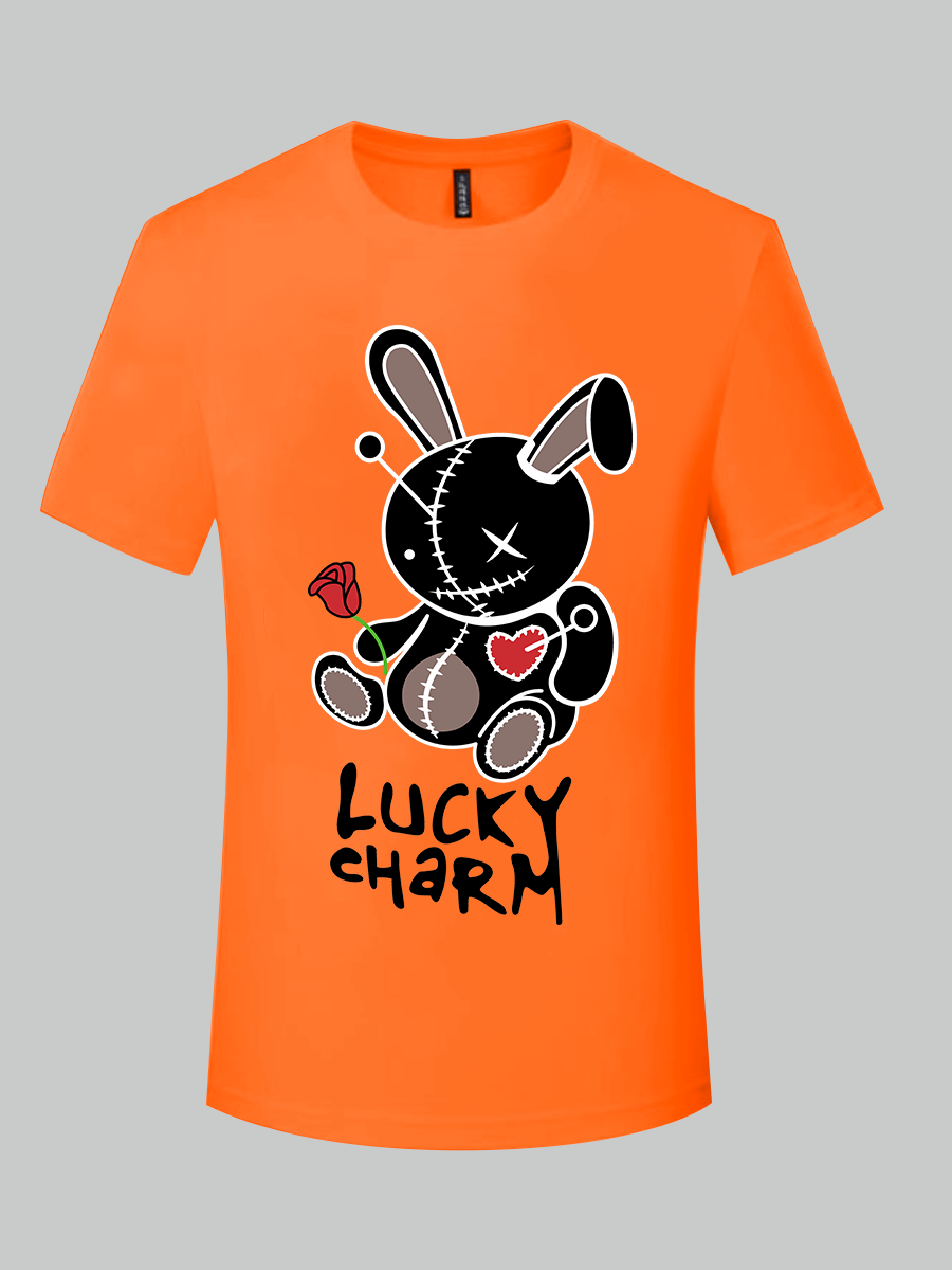 Orange Lucky Charm Hurt Bear T-Shirt - Image 3
