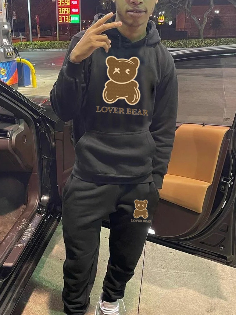 Lover Bear Hooded Tracksuit Set