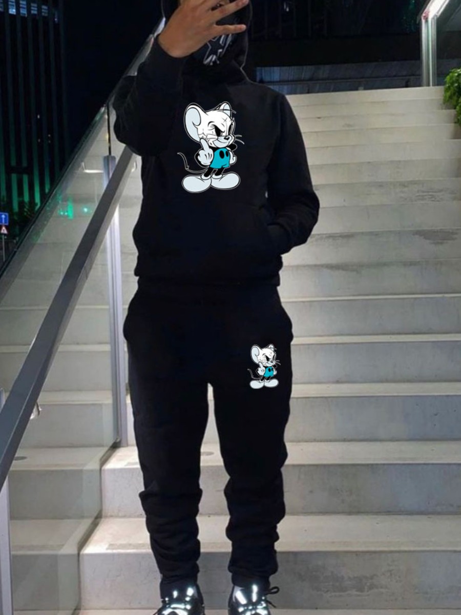 Black Eye Mouse Print Tracksuit Set - Image 2