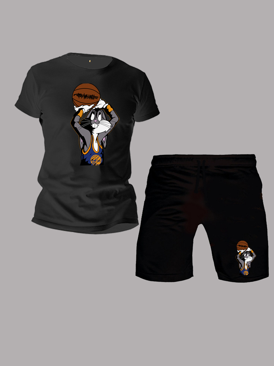 Basketball Bunny Black Shorts Set - Image 4