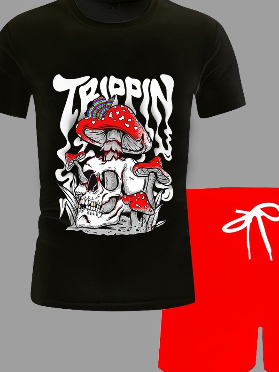 Black & Red Tripping T-Shirt Set - Image 2