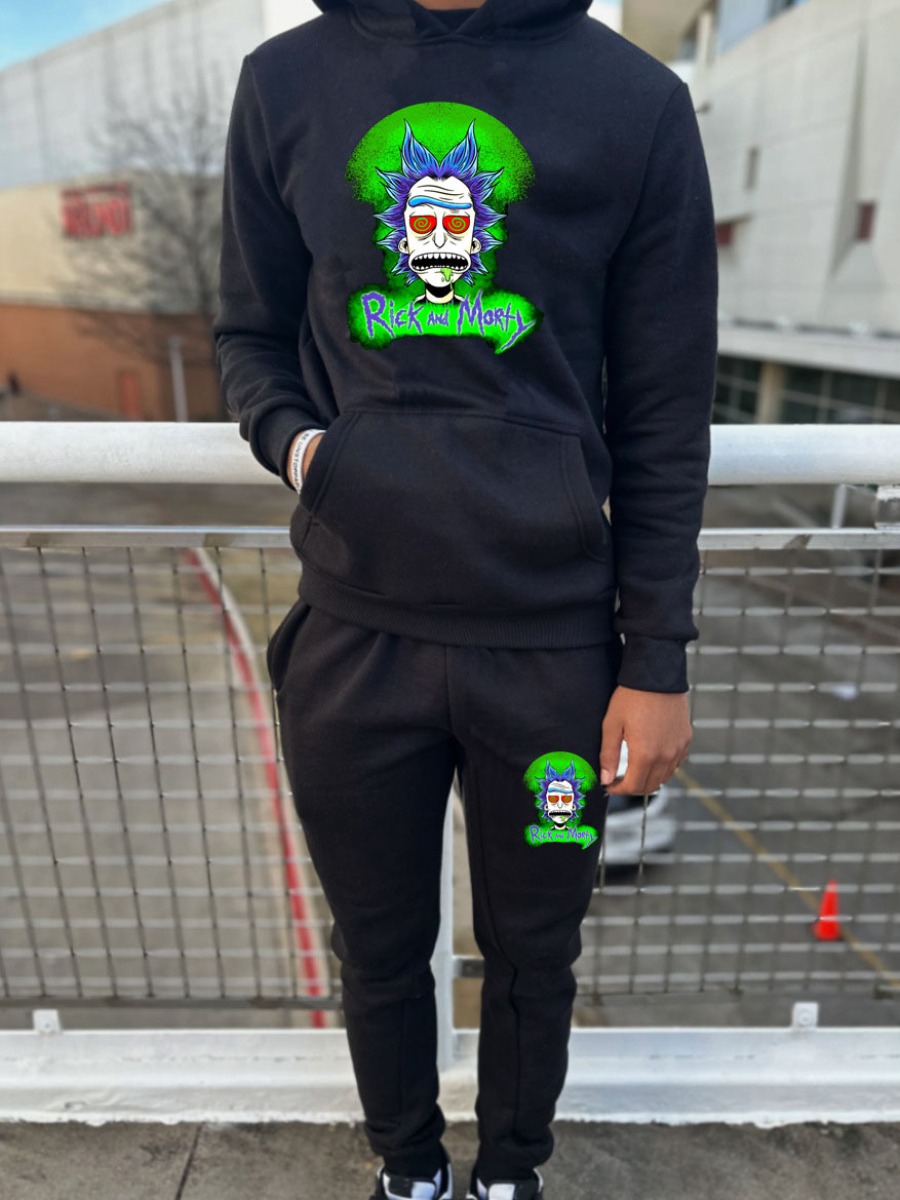 Black Rick & Morty Tracksuit Set